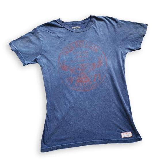 Vintage Blue True Religion Tee, Men's M - Picture 1 of 8